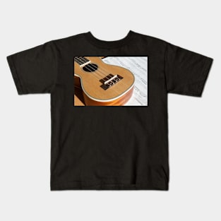 Abstract Ukelele and sheet music Kids T-Shirt